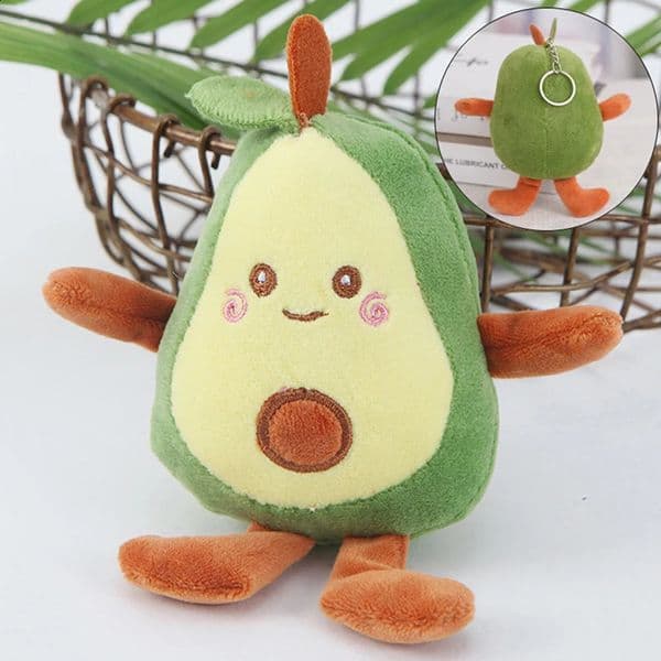 Cute Cartoon Fruit Avocado Stuffing Doll Plush Toy Keychain Pendant Backpack Keyring Ornament Accessories Gift 250919BJ