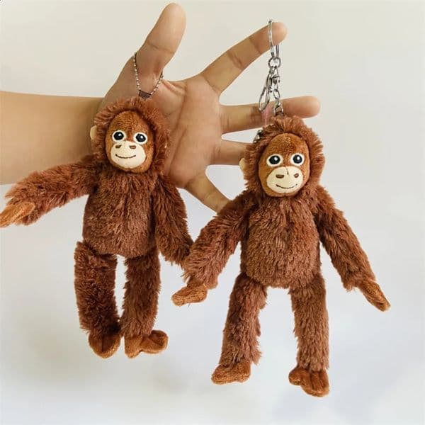 Soft 20cm Gorilla Pendant Monkey Orangutans Plush Doll Pendant Animal Stuffed Key Ring Boy 250919BJ