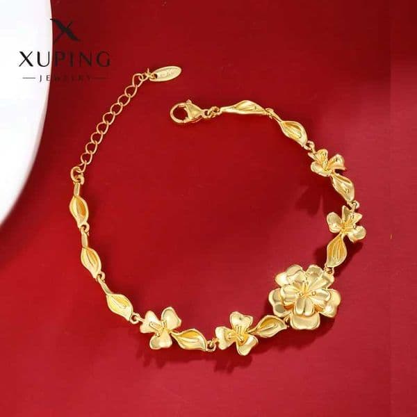 Luxury 24K 9999 Pure Gold real gold Flowers like brocade wedding flowers engagement wedding necklace Z250920