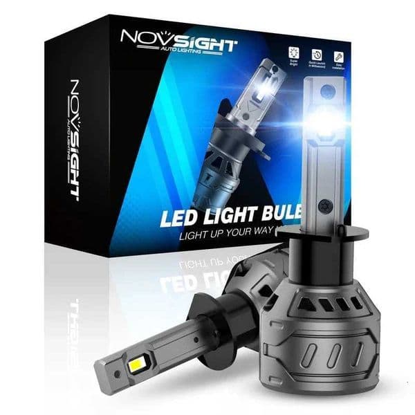 NOVSIGHT N61 LED Headlight Bulbs 60W 13000LM 6500K Mini Size for H1 932V Cars with Fan Auto Head Lamp X250920