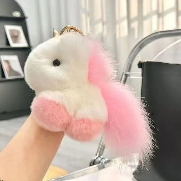 Cute Unicorn Kawaii Keychain Plush Toys Pendant Bag Keyring for Women Bag Ornament Car Key Chain Lovely Girls Gifts Accessories 250919BJ