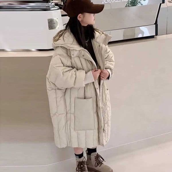 2025 New 516Y Girls Puffer Coat Korean Fashionabel Thickened Long Down Jacket Oversized Winter Warm Coat for Kids X250920