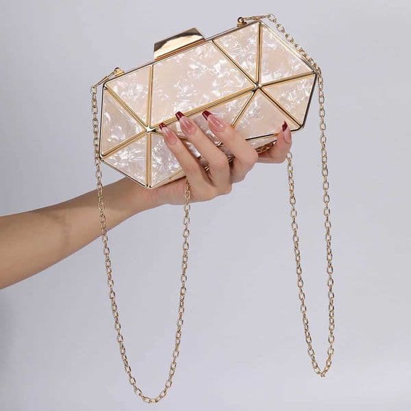 Fashion Wedding Bag Ladies Clutch Acrylic Shoulder Crossbody Luxury Design High Quality Chain Evening BagWomens Bag WalletW250920
