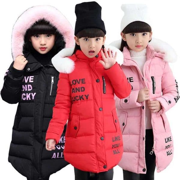 2 6 8 12 Years Fashion Children Jackets For Teenage Girls Winter Warm Parkas Coats For Girl Fur Hooded Thick Outerwear Clothing X250920