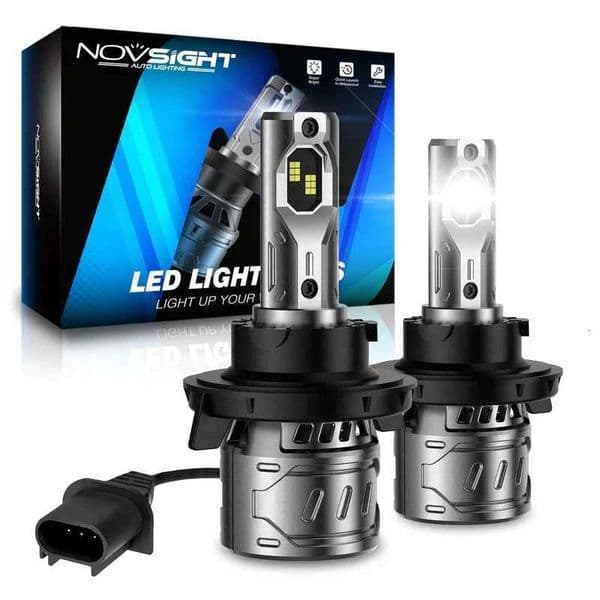 NOVSIGHT N61 LED Headlight Bulbs 60W 13000LM 6500K Mini Size for H13 9008 932V Cars with Fan Auto Head Lamp X250920