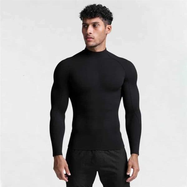 Mens Tshirt High Neck Running Sports Tshirt Fitness Top Tshirt Quick drying Tight Training Gym Sports Running Shirt JerseyXJ250920
