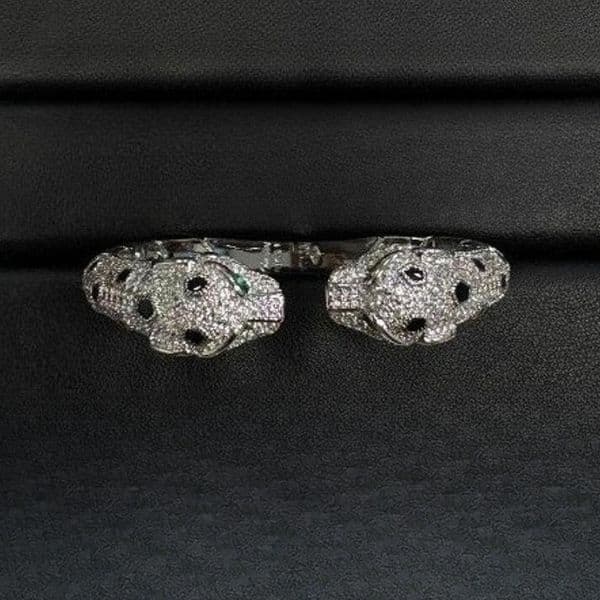 Designer Bracelet Double Head Cheetah Bracelet 18K Gold Plated Bracelet Emerald Eyes High Quality Jewelry High Quality Holiday Gift