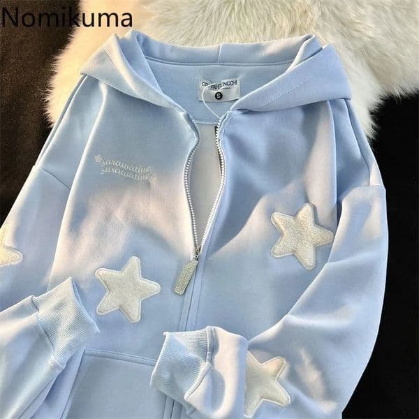 Streetwear y Star Hoodie Women Clothing Thicked Zipper Hooded Jackets Y2k Tops Casual Fashion Vintage Sweatshirts Coat 250919BJ