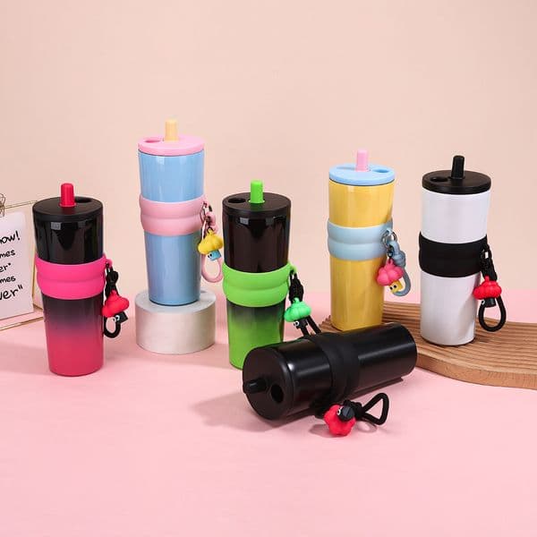 316 stainless steel aurora insulated cup with handle and straw for car use