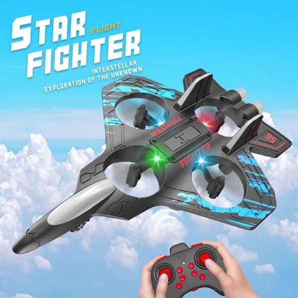2026 New Glider Flying Helicopter RC Hobby Jet Plane 2.4G Stunt Remote Control Foam Fighter Airplane Toy With Light Designer