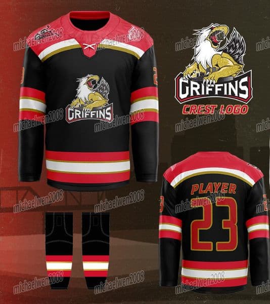 2025 2024-25 AHL Grand Rapids Griffins Hockey Jersey Dominik Shine Josiah Didier Elmer Soderblom Marco Kasper Taro Hirose Carter Mazur