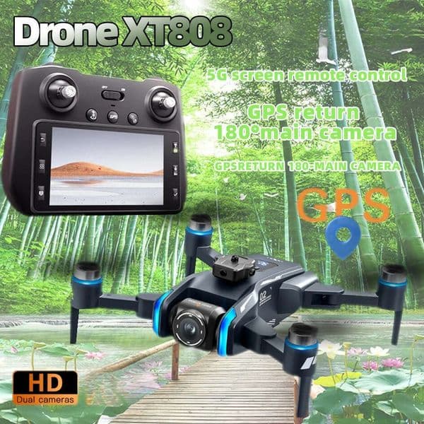 Xt808 MAX GPS Drone Screen Control 4K Professional HD Dual Camera 5G WIFI Obstacle Avoidance Head Brushless Motor drone with 4k camera