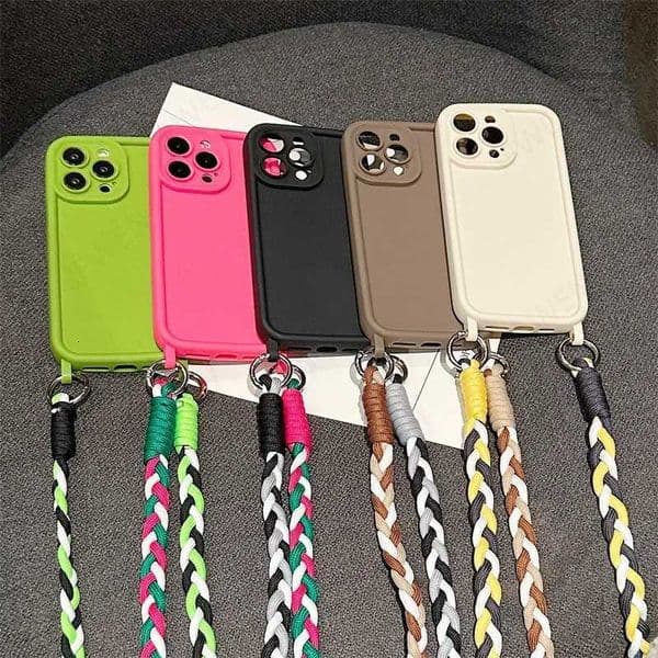 Crossbody Lanyard Cord Case For 17 Air 16 16E 15 14 13 12 11 Pro Max 8 7 Plus XS X XR SE 2 3 Silicone Soft TPU CoverXJ250922