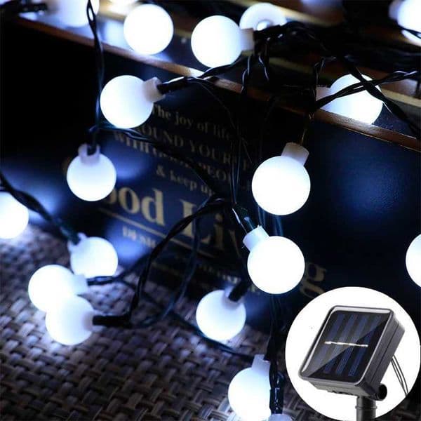 Festoon LED Round Ball Garden Solar Garland Lamp for Wedding Party Camping Balcony Holiday Decoration Solar Outdoor Light String Z250922