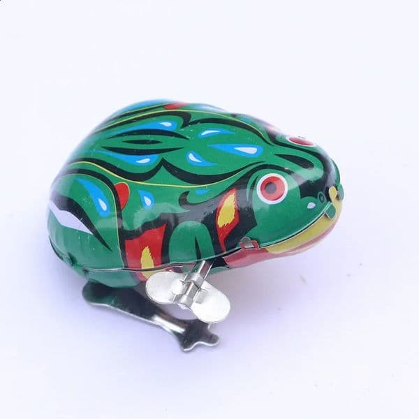 Classic collection Retro Clockwork Wind up Metal Walking Jumping leapfrog Jump frog robot Mechanical toys baby christmas gift 250920BJ