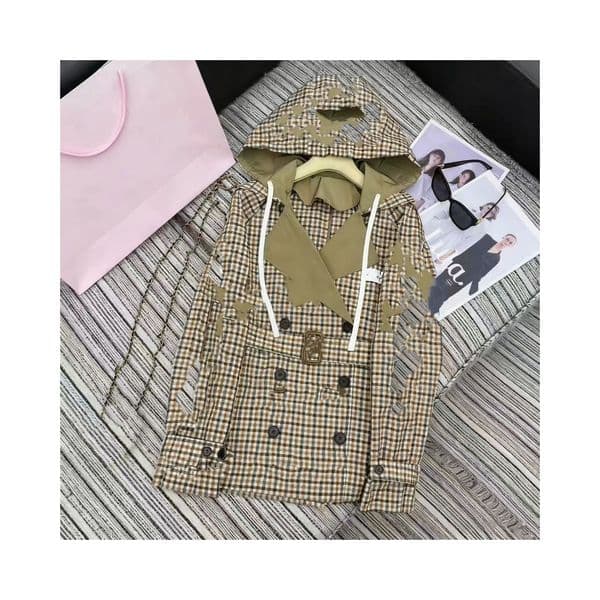 Spring and Autumn New Age Reducing College Style Embroidered Letter Collar Contrasting Color Jacket Coat Women's Trendy