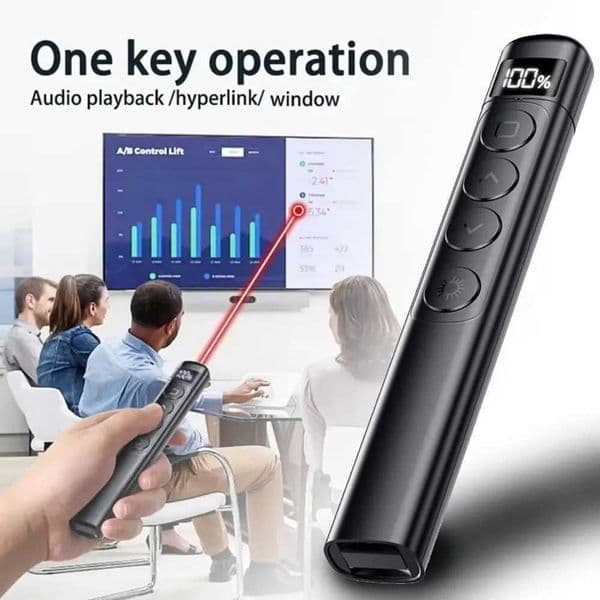 Sensitive Control Page Turning Pen LCD Display Red Light Pointer Laser Slide Pointer 24GHz RF USB Connection Slide Advancer X250922