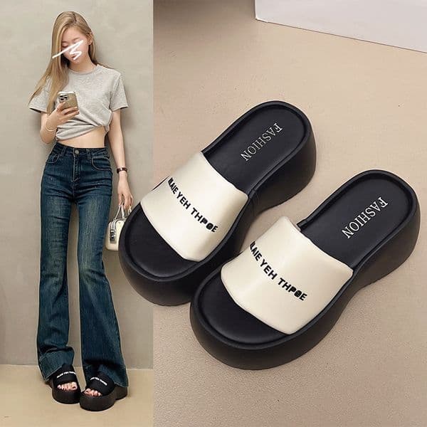 Ddmysports Platform Sandals Petite Women Summer New Trendy Outdoor Wedge Shoes Perfect For Skirts Beach Slip Ons Outdoor Shoes