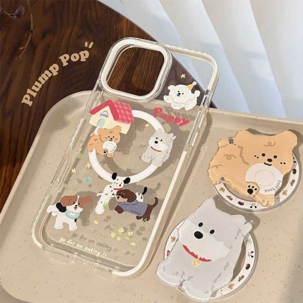 Cartoon Magnetic Mobile Phone Case With Stand For 16PRO15promax Antifall Phone Case For 1214XJ250922
