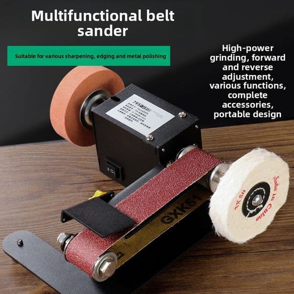 Household Mini Belt Sander Electric DIY Polishing Knife Sharpening Tool Desktop Sandpaper Grinding hine