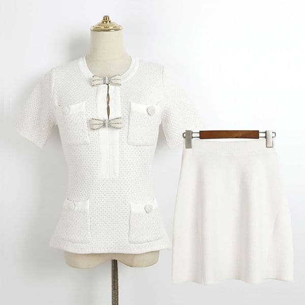 90 2025 Autumn Brand Same Style Two Pieces Sets Black White Short Sleeve DL