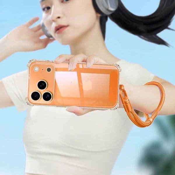 Shockproof Strap Wristband Hanging Tope Phone Case For 17 Pro Max 17 Air Soft Protective CoverXJ250922