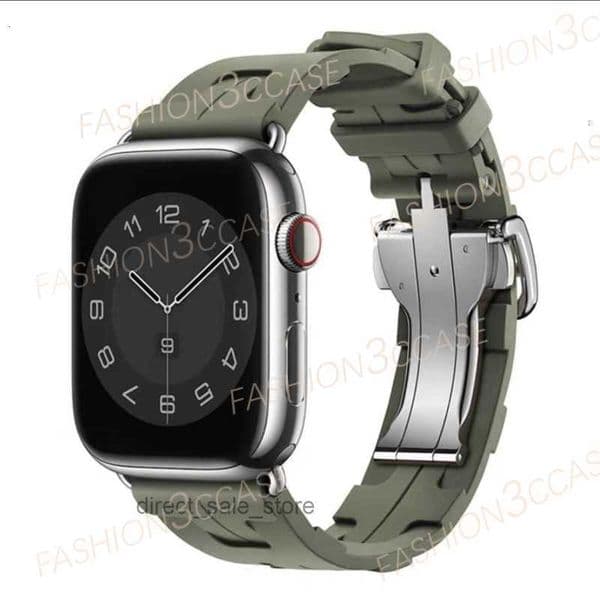 designer Apple Watch Band 38/40/41Mmm 46mm 49mm Replace Silicone Bands H Alloy Buckle Straps For Apple Watch Series s10 1 2 3 4 5 6 7 8 9 Ultra SE Ultra2 42/44/45mm