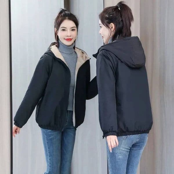 Add Veet Padded Coat Women 2025 Winter Hooded Outerwear Ladies Warm Cotton-Padded Jacket New Fashion Overcoat Short Female Top dongdumaoyi