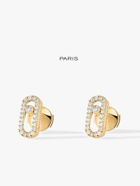 Lady sliding earrings single diamond designer earrings s925 silver earring sparkling stone gold plated 18K light luxury Gift temperament earrings jewelry