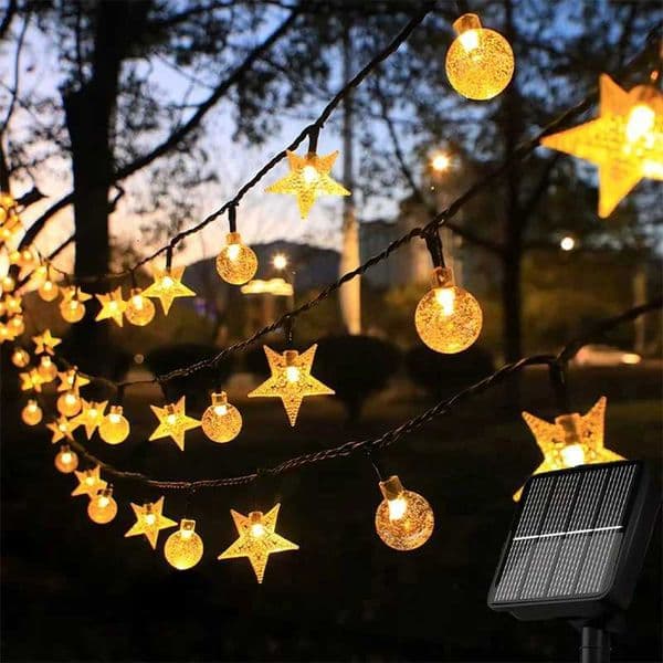 Solar Star Globe String Lights Outdoor IP65 Waterproof LED Fairy Lights for Garden Patio Wedding Party Christmas Home Decoration Z250922
