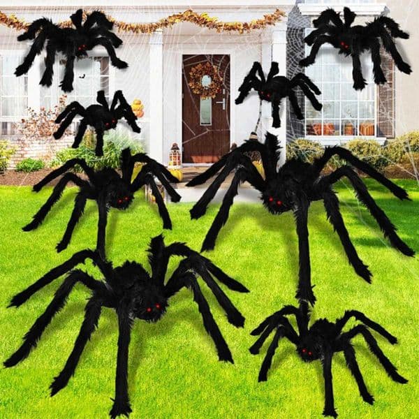 30cm200cm Halloween Spiders Outdoor Decoration Halloween Plush Spiders Giant Spider for Indoor Outdoor Garden Party DecorationXJ250922