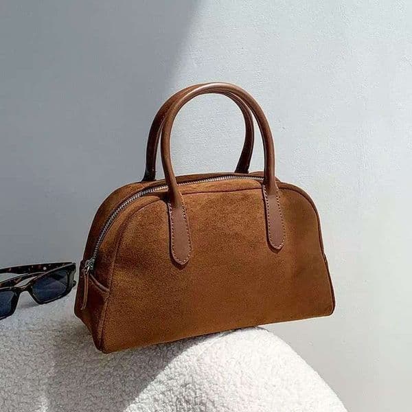 Handheld Bowling Ball for Women 2025 Autumn Winter Melad Style Handbag Large Capacity Commuter Pillow Bag