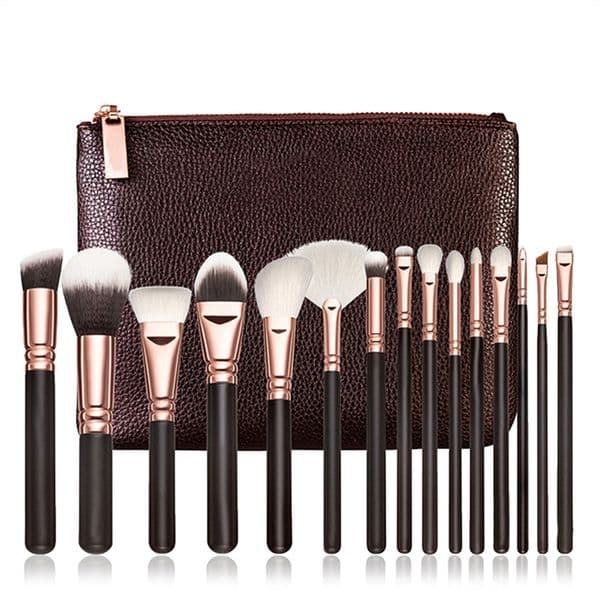 15pcs Makeup Brushes Set With PU Bag Brush Powder Foundation Blush Eyeshadow Brush Makeup tools