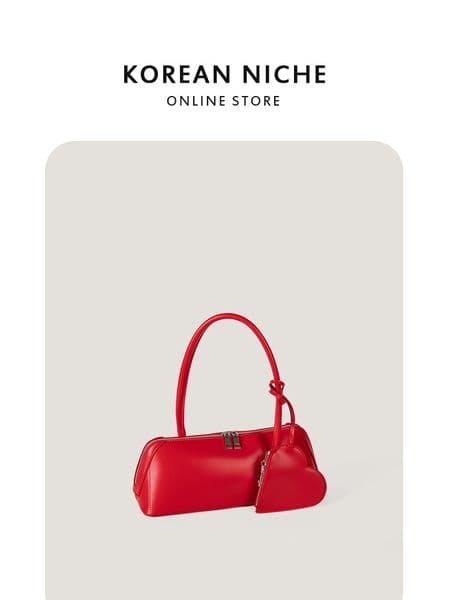 Korean-Style Niche Design Versatile Love Baguette New Solid Color Large Capacity Handbag Shoulder Bag For Women
