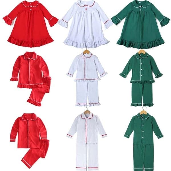 Pajamas 2023 Family Matching Baby Kids Girls Boys Children Red Green White Christmas Cotton PJS 231128