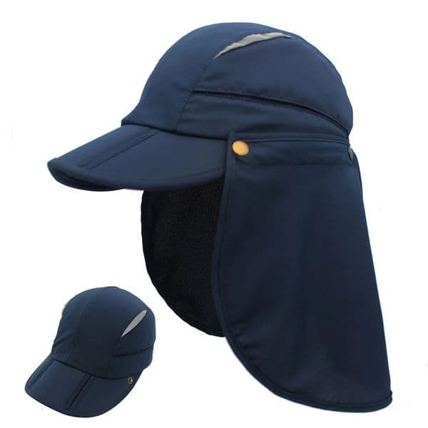 Connectyle Men Summer Sun Visor Hat Quick Dry Breathable Protection Wide Brim Fishing Cap with Removable Neck Flap 240603bj