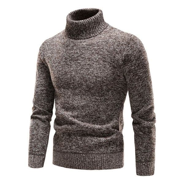 Autumn and Winter Wool Sweater Mens Thick Turtle Neck Warm Pull Ultra Thin Fit Mens Clothing Black Brown Jumper Elastic 241205
