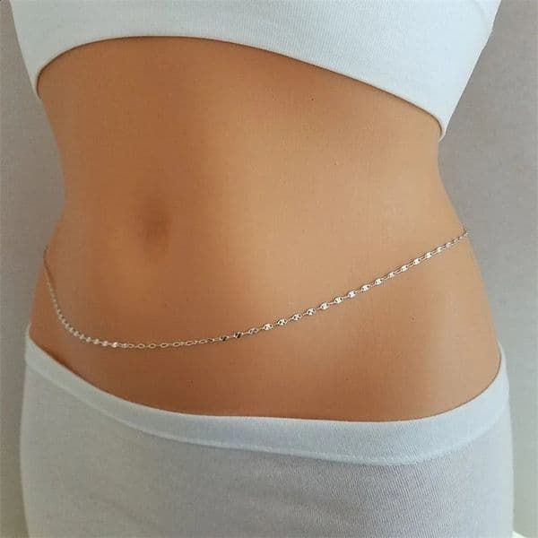 925 sterling silver Body Jewelry Sexy Chest Chain Belly Chains for Women Waist Chains Female Body Girl 250228
