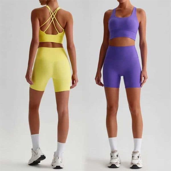 Womens Seamless Yoga Set QuickDry Naked Feel Backless Bra BootyLifting Shorts Outdoor Running Gym Fitness Workout Outfit W250923