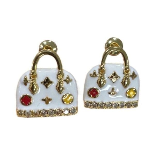 Luxury Women's Earrings Designer Jewelry Mini Bag-shaped Enamel Earrings Versatile and Cute Available in Gold and Silver with Box