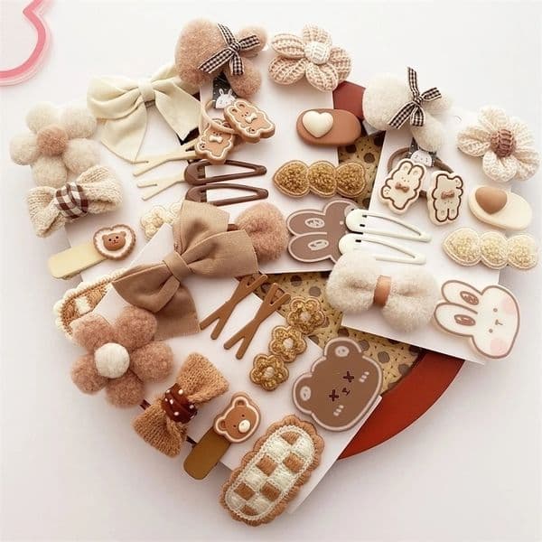 59PcsSet Cute Bows Hair Clips Accessories For Girls Cartoon Animal Flower Hairpin Headdress Baby Pins Birthday Gifts 240625