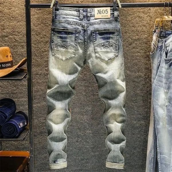 Mens Jeans Washed Skinny Man Cowboy Pants Retro Trousers Slim Fit High Quty Tight Pipe Style Xs Y2k Vintage Stacked Z260515