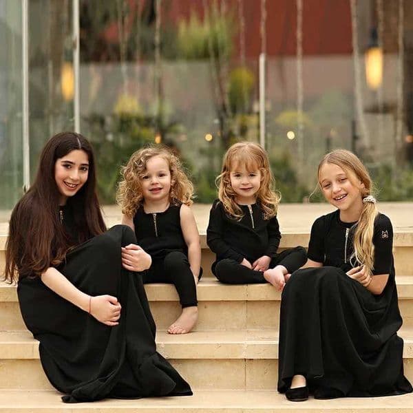 Summer black ribbed family matching clothes maxi dress baby top and pants set boy girl tshirt outside suit kids clothing X250923