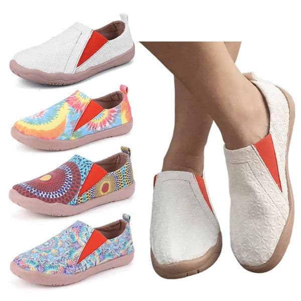 Ddmysports Women Art Painted Breathable Canvas Shoes Comfortable Slip On Flats Lightweight Walking Loafers For Daily Wear Outdoor Shoes