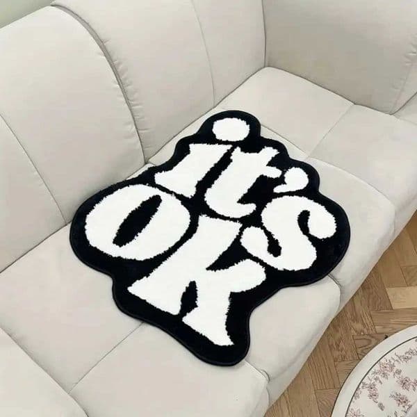 VIKAMA ITS OK Minimst English Patterned Carpet Home Decor Festive Occasions Soft And Absorbent NonSlip DirtResistant X250923