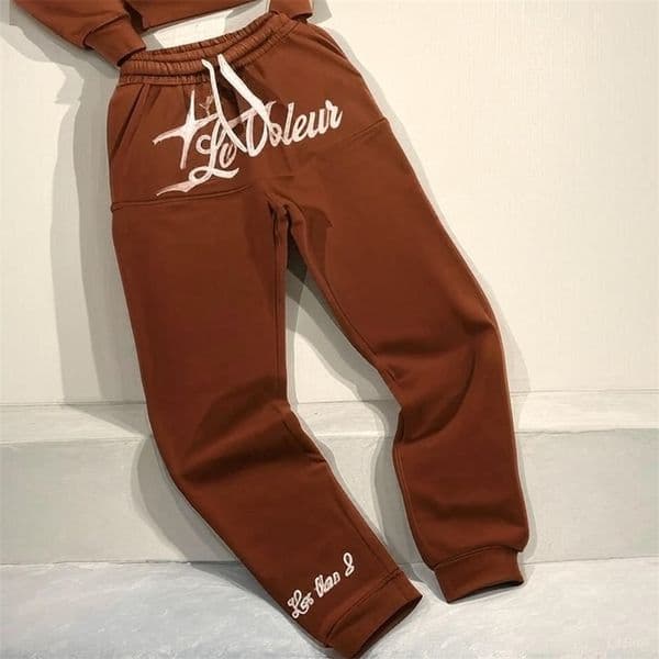 American Retro Sweatpants Y2K Clothes Men Women Hip Hop Letter Embroidered Retro Brown Baggy Sweatpants Drawstring Jogging Pants 250813BJ
