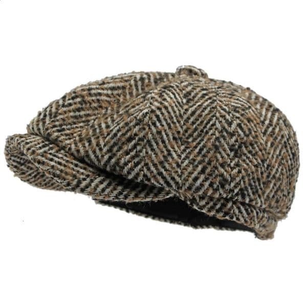 HT4409 Beret Cap Autumn Winter Cap Hat Men Women Striped Artist Painter Wool Beret Hat Male Female Ivy Octagonal Flat Cap Berets 250403bj