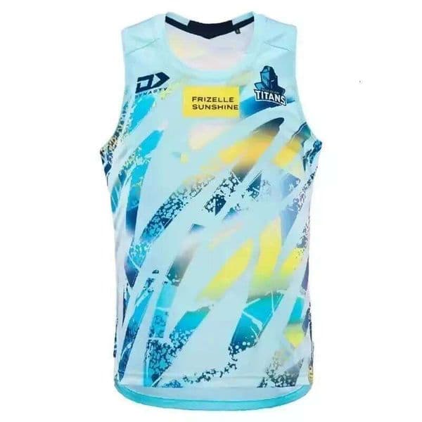 Titans 2024 Home Away / Training Singlet Rugby Jersey - Mens Size: S-5XL Print Custom Name Number