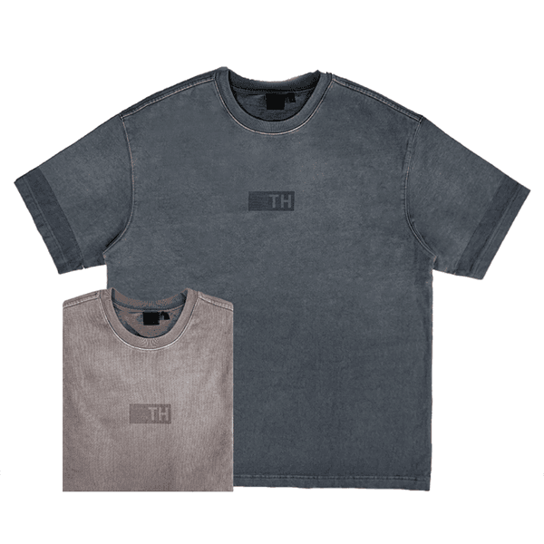 Men's T-Shirts Washed Print Brown Black Tshirts 2026ss