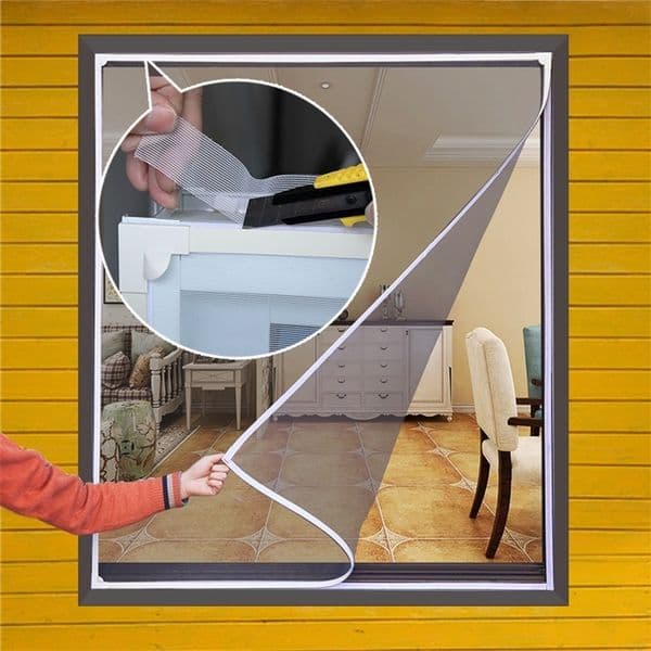 Sheer Curtains Mosquito Nets for Window Screen Mesh Custom Size Air Tulle Curtain Indoor Summer Invisible Adjustable Easy To Fit With Tape 230105bj